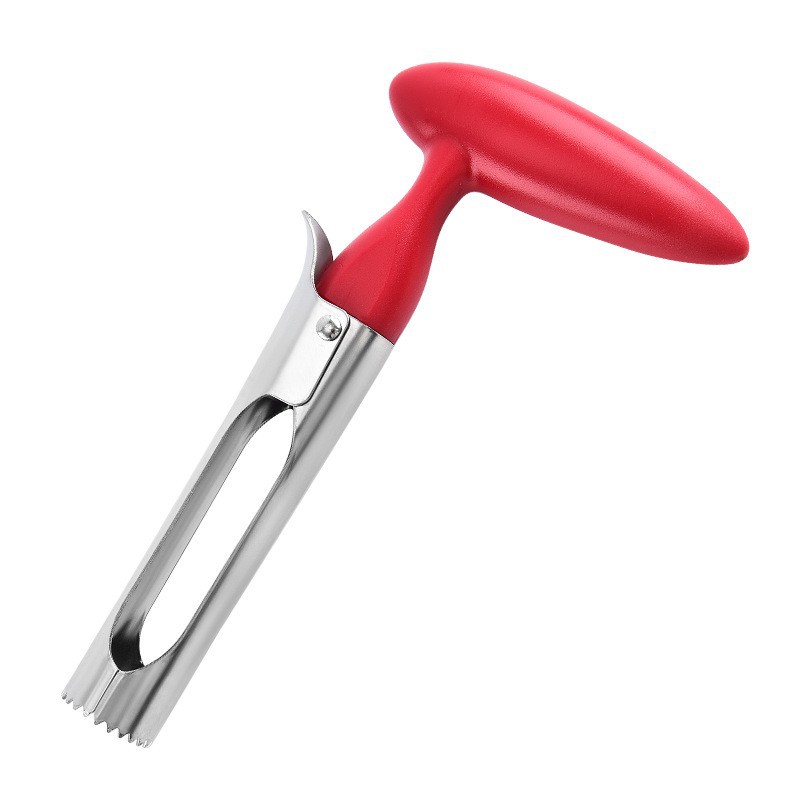 Red Set of 2 Stainless Steel Apple Corers – Heavy-Duty Fruit Core Remover Tool with Comfort Grip, Easy to Use & Clean, for Apples, Pears, and Similar Fruits - Image 1