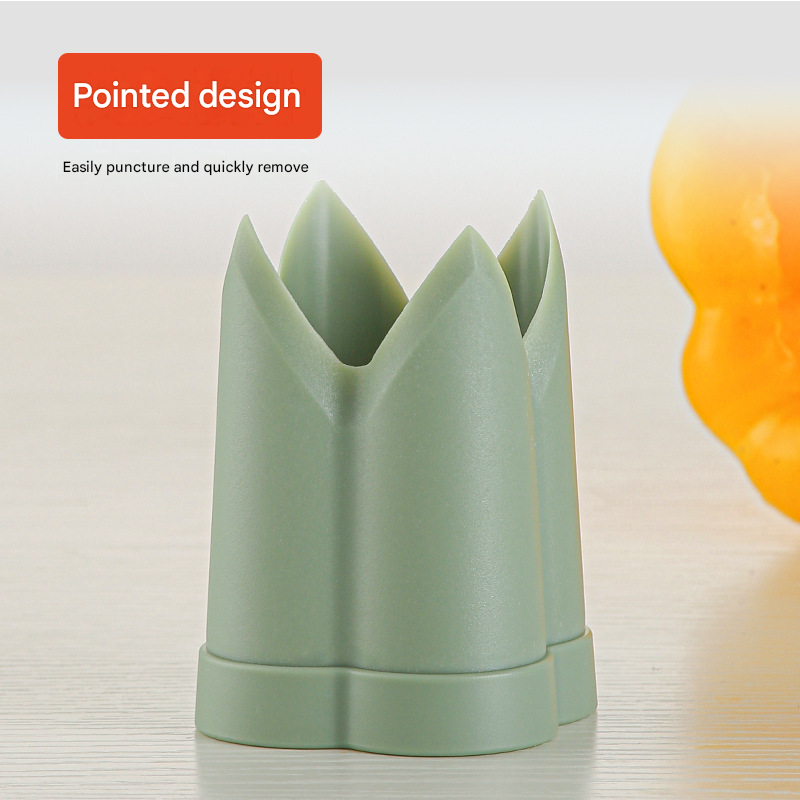 2-Pack ABS Vegetable Core Remover – White & Green, Dual Inner Channel Design, Stackable Kitchen Tool for Peppers Tomatoes Apples - Image 6