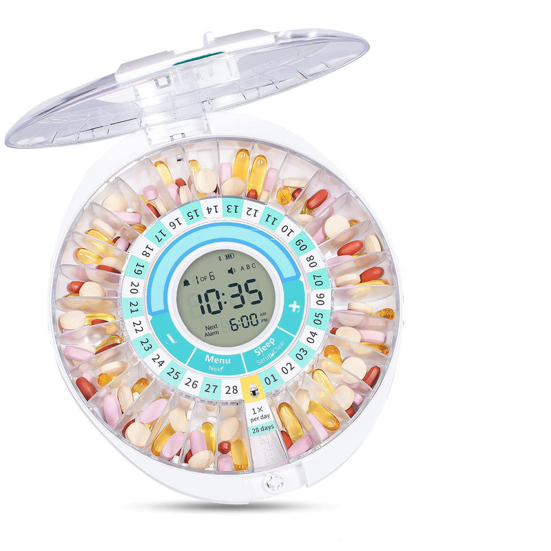 Automatic Rotating Pill Dispenser with Timer Alarm – Multi-Compartment Medication Organizer for Daily Health Management - Image 1