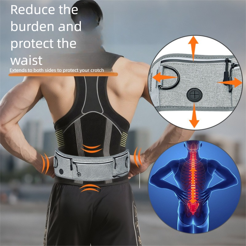 Pink Shock-Absorbing Running & Dog Walking Belt – Integrated Waist Pack with Retractable Traction Rope and Ergonomic Support - Image 7