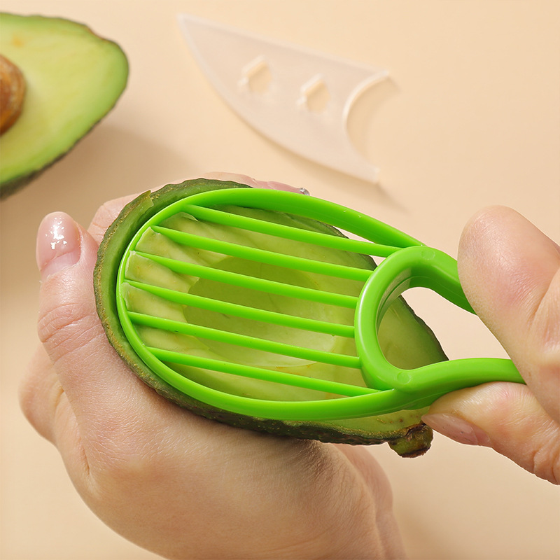 5-Pack Green Multi-Function Fruit Cutter Set – Precision Avocado Slicer with Integrated Pit Remover & Even Slicing Grid, PP Material, Compact Design - Image 2