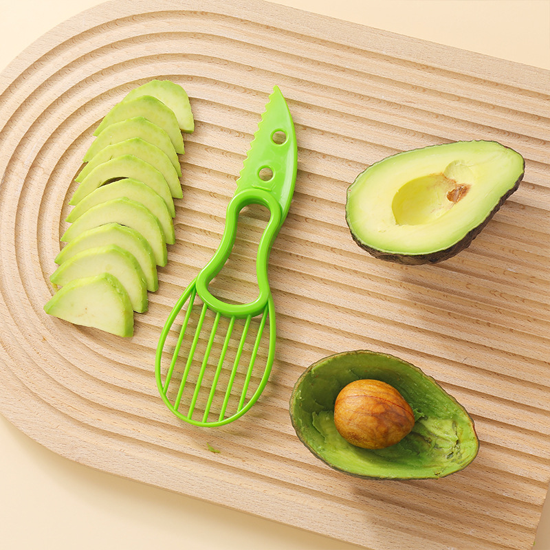 5-Pack Green Multi-Function Fruit Cutter Set – Precision Avocado Slicer with Integrated Pit Remover & Even Slicing Grid, PP Material, Compact Design - Image 3