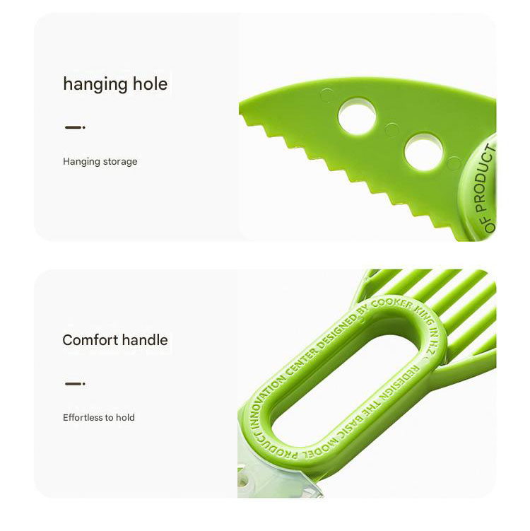 5-Pack Green Multi-Function Fruit Cutter Set – Precision Avocado Slicer with Integrated Pit Remover & Even Slicing Grid, PP Material, Compact Design - Image 4