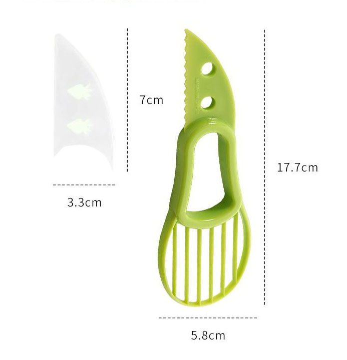 5-Pack Green Multi-Function Fruit Cutter Set – Precision Avocado Slicer with Integrated Pit Remover & Even Slicing Grid, PP Material, Compact Design - Image 6
