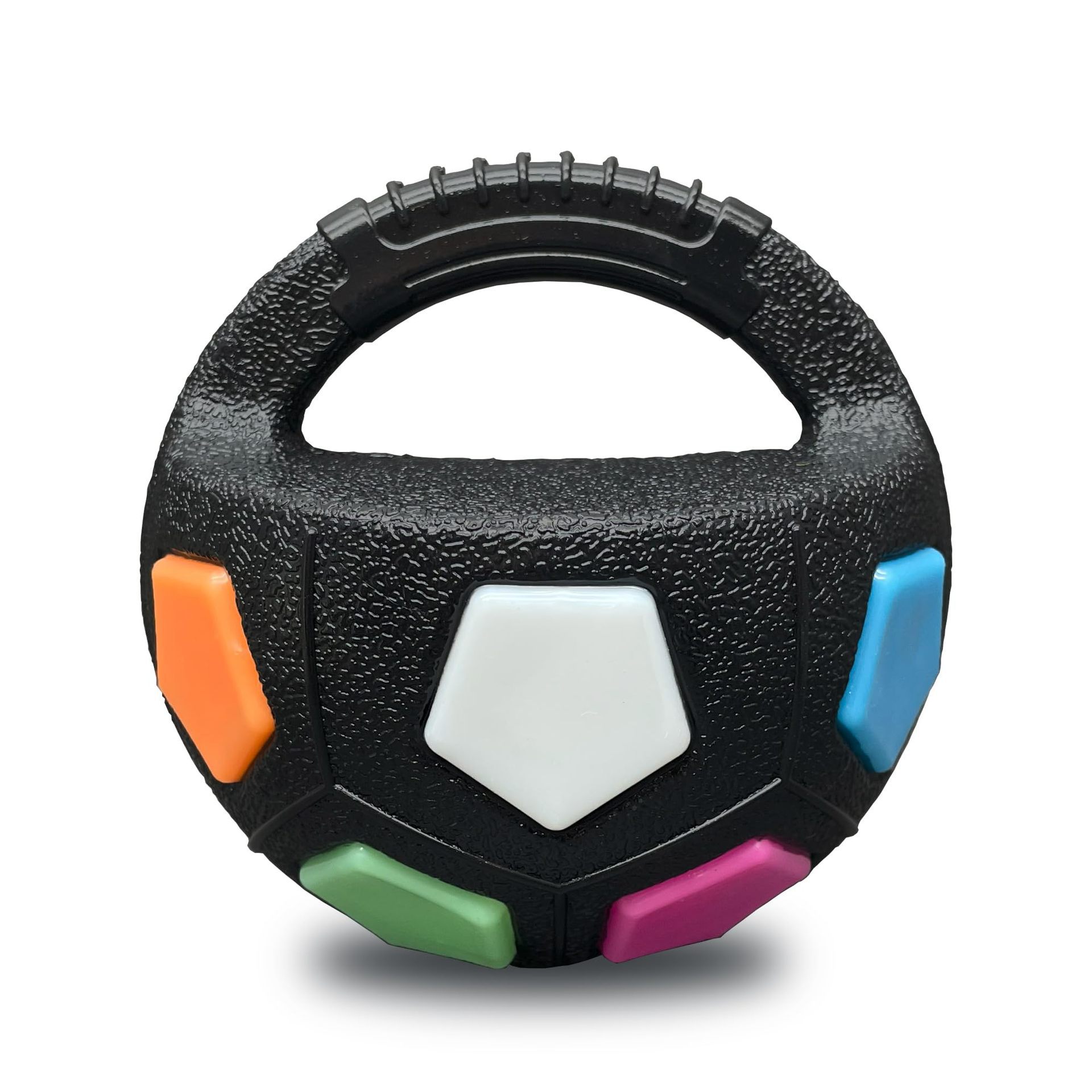 Colorful Dog Toy: Handheld Bouncing Ball with Sound – TPR Material, 13cm Diameter, Bite-Resistant & Floatable for Active Play - Image 1