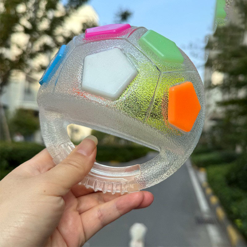 Transparent White Toy: Handheld Bouncing Ball with Sound – TPR Material, 13cm Diameter, Bite-Resistant & Floatable for Active Play - Image 1