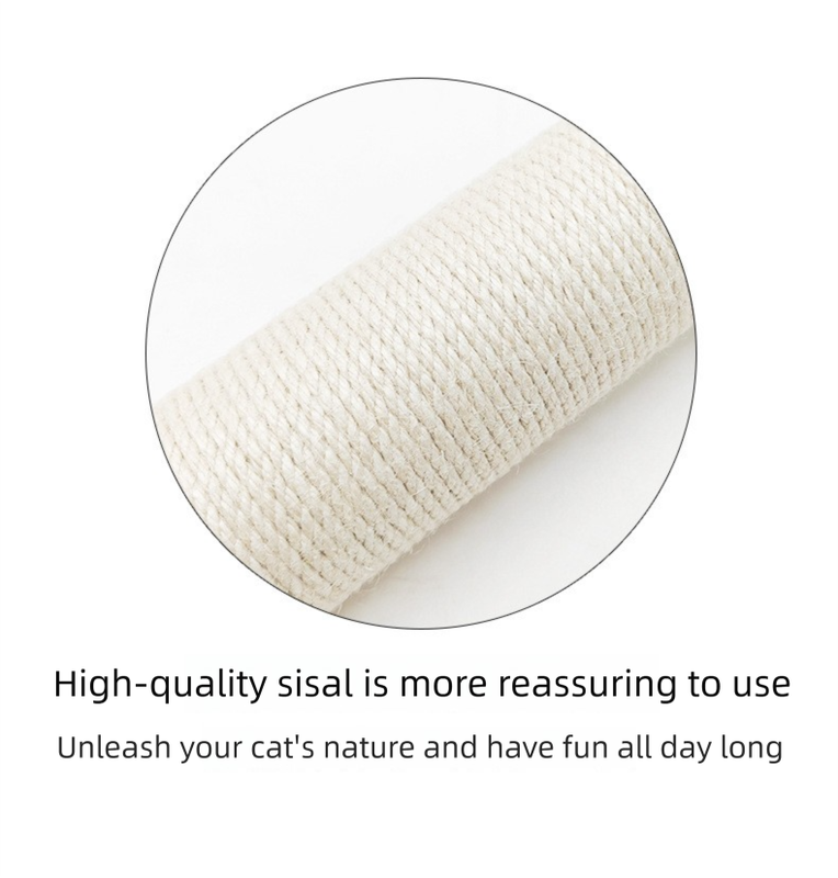 Grey Cat Climbing Frame with Sisal Scratching Post, Integrated Resting Platform and Hanging Pom-Pom Toys – Sturdy Floor Standing Cat Tree for Scratching, Climbing and Relaxation - Image 4