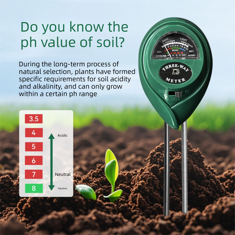 3-in-1 Soil Tester Meter for Moisture, pH and Light Intensity – Battery-Free Analog Probe for Gardening, Farming and Plant Care - Image 4