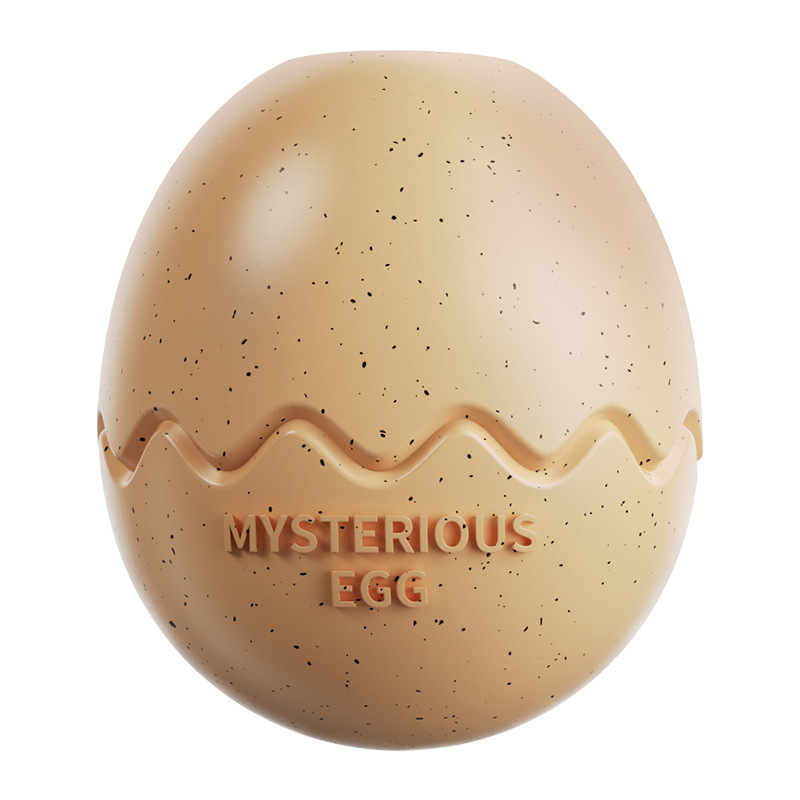 Light brown Mysterious Egg Slow-Feeder Treat Dispenser for Dogs – Food-Grade TPR Interactive Toy with 7 Internal Feeding Posts, Freezable and Dishwasher-Safe Design - Image 1