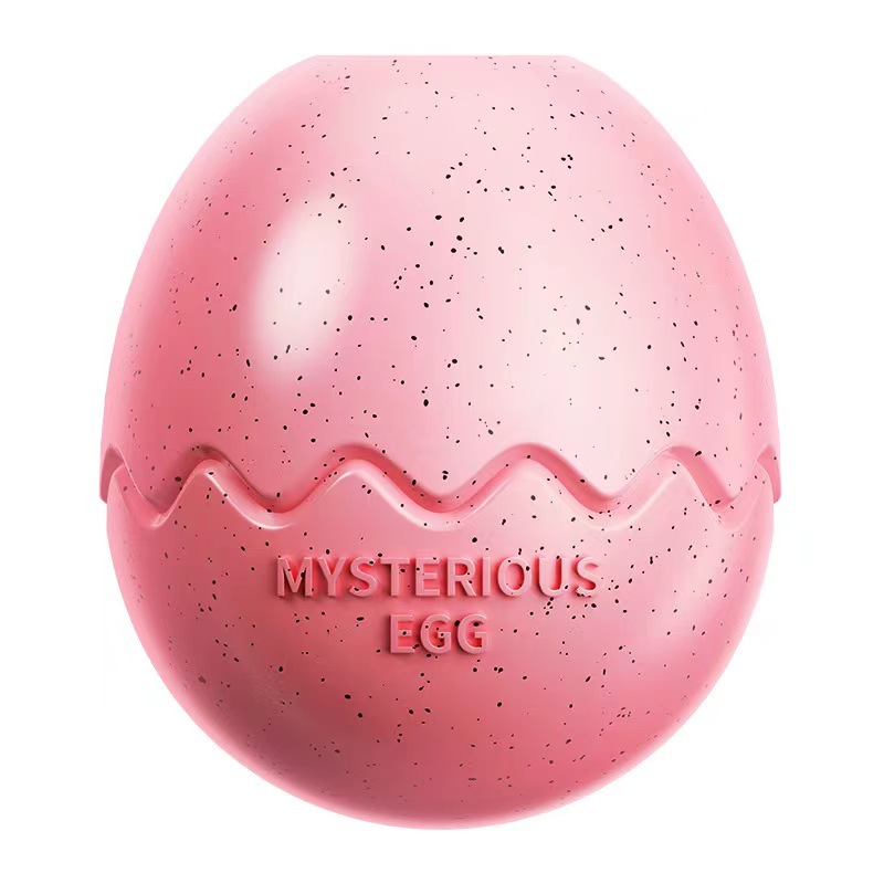 Pink Mysterious Egg Slow-Feeder Treat Dispenser for Dogs – Food-Grade TPR Interactive Toy with 7 Internal Feeding Posts, Freezable and Dishwasher-Safe Design - Image 1