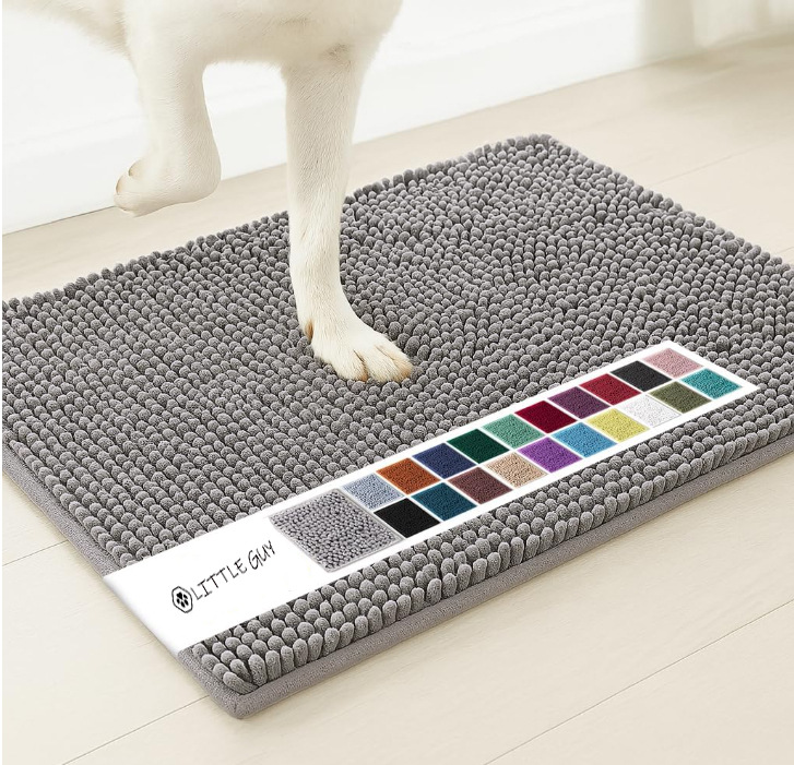Light grey 50×80 cm Extra-Thick Chenille Floor Mat for Bathrooms and Pet Use – High-Density Absorbent, Non-Slip, Machine-Washable Rug for Dogs and Humans - Image 1