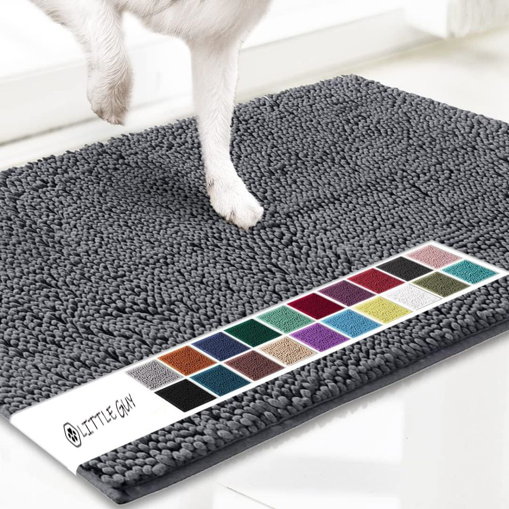 Dark grey 50×80 cm Extra-Thick Chenille Floor Mat for Bathrooms and Pet Use – High-Density Absorbent, Non-Slip, Machine-Washable Rug for Dogs and Humans - Image 1