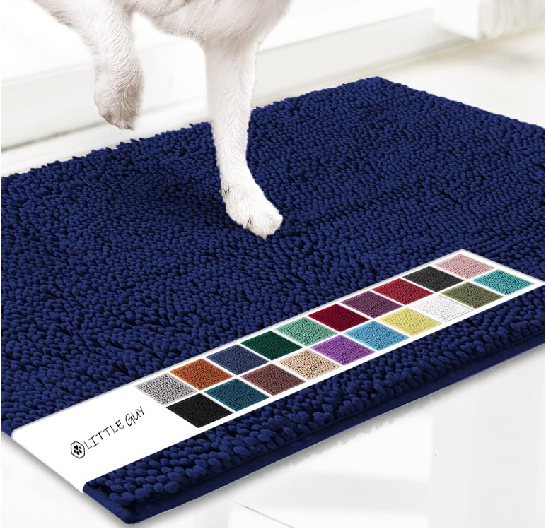 Dark blue 50×80 cm Extra-Thick Chenille Floor Mat for Bathrooms and Pet Use – High-Density Absorbent, Non-Slip, Machine-Washable Rug for Dogs and Humans - Image 1
