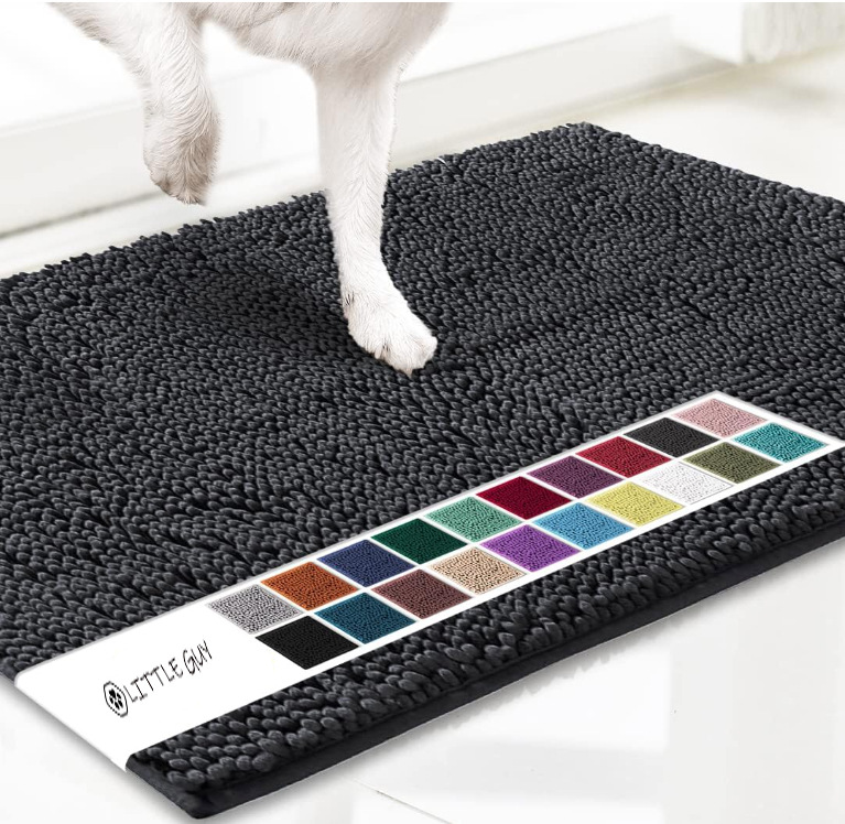 Charcoal grey 50×80 cm Extra-Thick Chenille Floor Mat for Bathrooms and Pet Use – High-Density Absorbent, Non-Slip, Machine-Washable Rug for Dogs and Humans - Image 1
