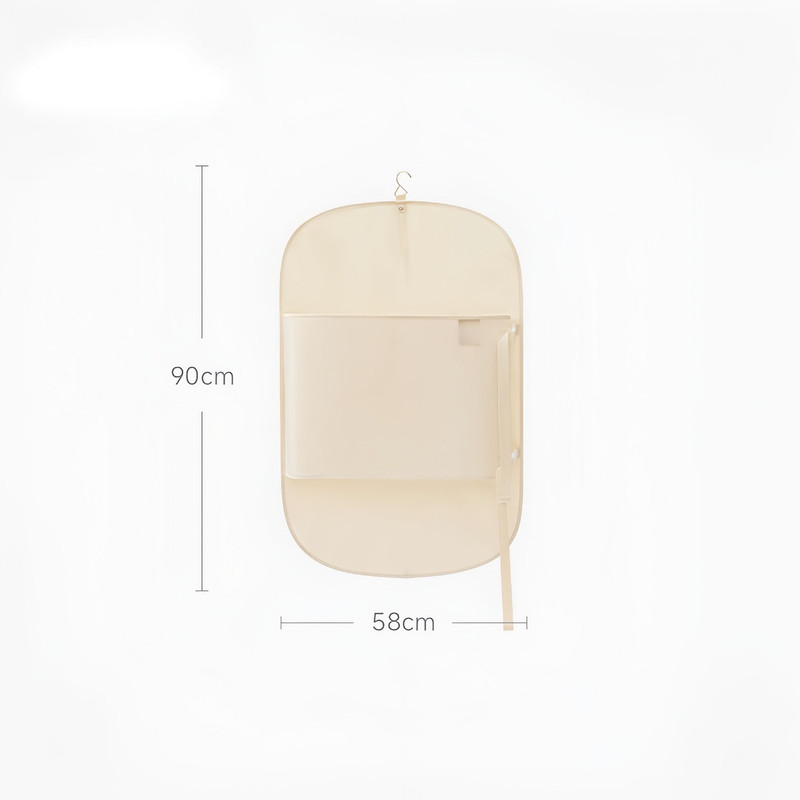 Apricot color Foldable Hanging Compression Board for Wardrobe Organization – 90×58 cm Ultra-Thin Garment Organizer with Adjustable Side Straps and Top Buckle, Holds Up to 30 Thin Jackets - Image 6