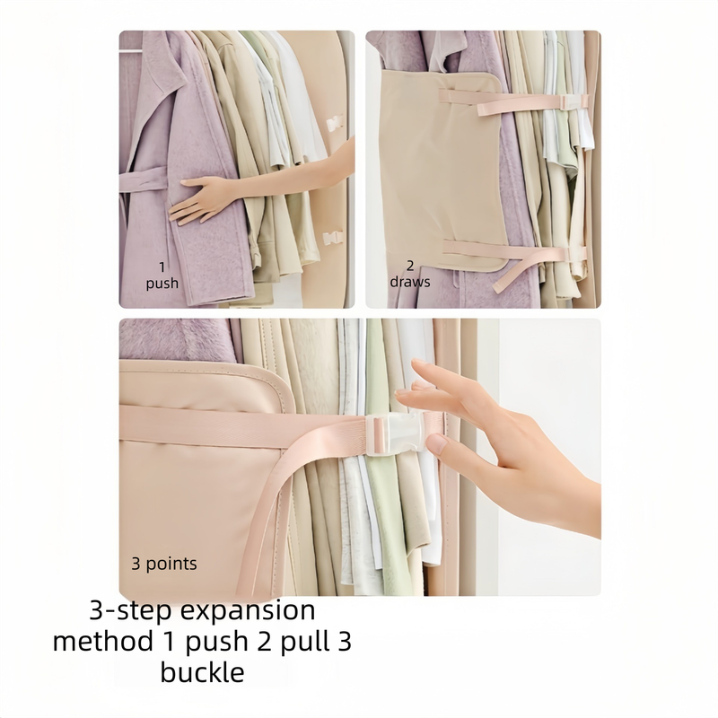 Pink Foldable Hanging Compression Board for Wardrobe Organization – 90×58 cm Ultra-Thin Garment Organizer with Adjustable Side Straps and Top Buckle, Holds Up to 30 Thin Jackets - Image 5