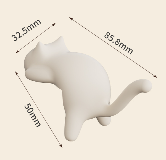 4-Pack Cat-Shaped Desk Hooks - No-Drill Adhesive Mount, Multi-Functional Side Table Organizer for Students & Home Office, Includes Black, Yellow, Pink & White ABS Plastic Hooks - Image 7