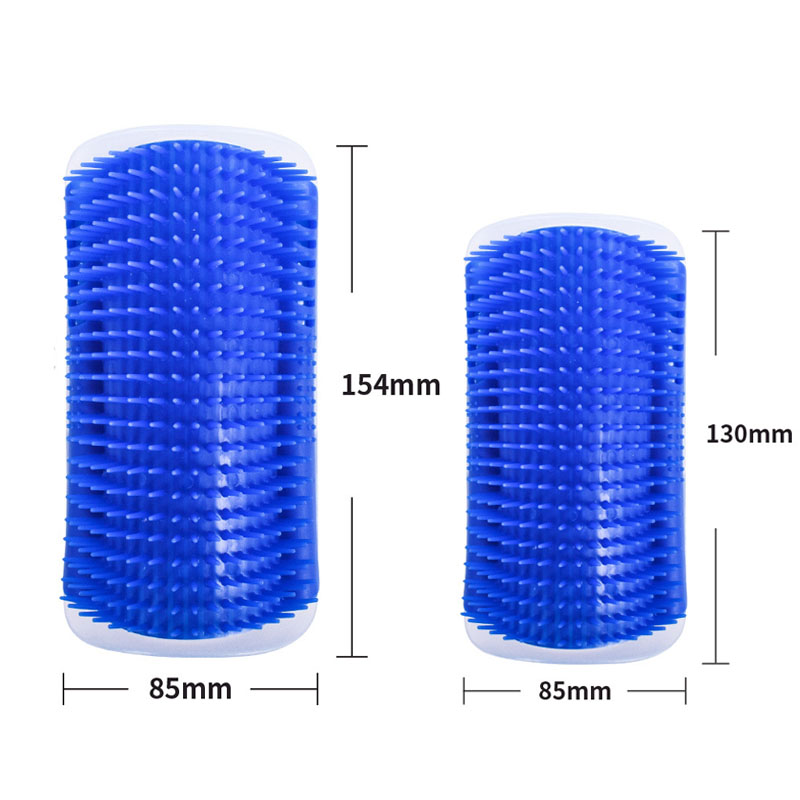 Blue Cat Corner Grooming Brush Set, 2-Piece Wall-Mounted Self-Groomer with Catnip, 288 & 314 Bristles, No-Shed Design for Scratching & Itch Relief, Large & Small Size Pet Grooming Tool - Image 1