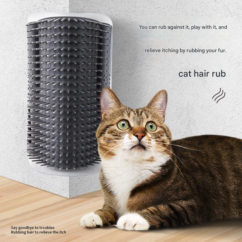 Blue Cat Corner Grooming Brush Set, 2-Piece Wall-Mounted Self-Groomer with Catnip, 288 & 314 Bristles, No-Shed Design for Scratching & Itch Relief, Large & Small Size Pet Grooming Tool - Image 2