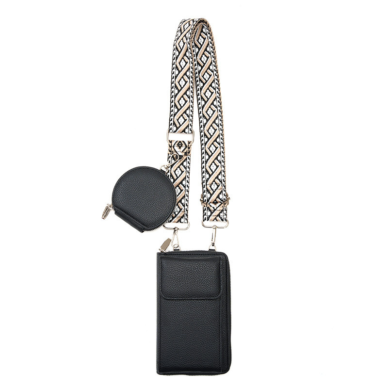 Black Women's Multi-Functional Crossbody Phone Bag with Detachable Coin Purse, PU Leather Shoulder Bag with Credit Card Slots, Stylish Minimalist Design for Daily Use - Image 1