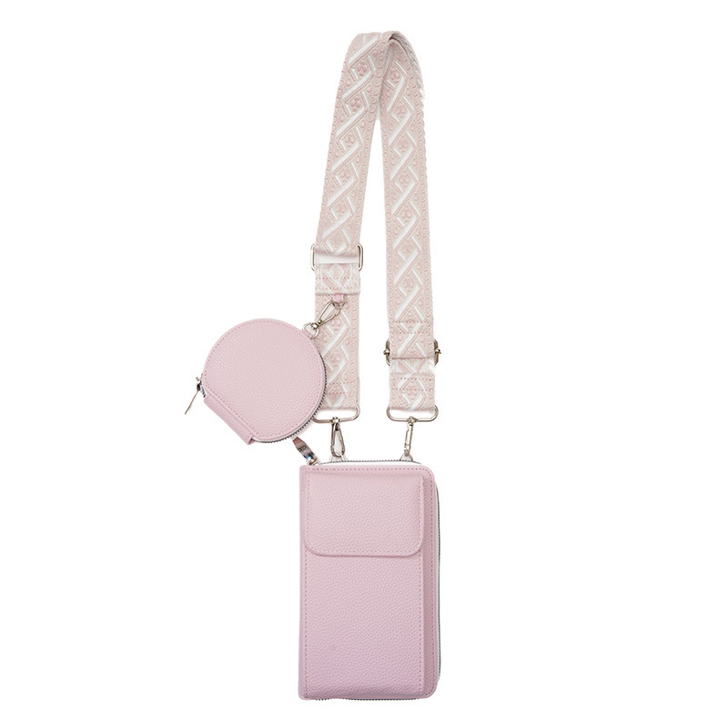 Pink Women's Multi-Functional Crossbody Phone Bag with Detachable Coin Purse, PU Leather Shoulder Bag with Credit Card Slots, Stylish Minimalist Design for Daily Use - Image 1