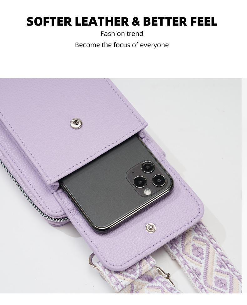 Green Women's Multi-Functional Crossbody Phone Bag with Detachable Coin Purse, PU Leather Shoulder Bag with Credit Card Slots, Stylish Minimalist Design for Daily Use - Image 3