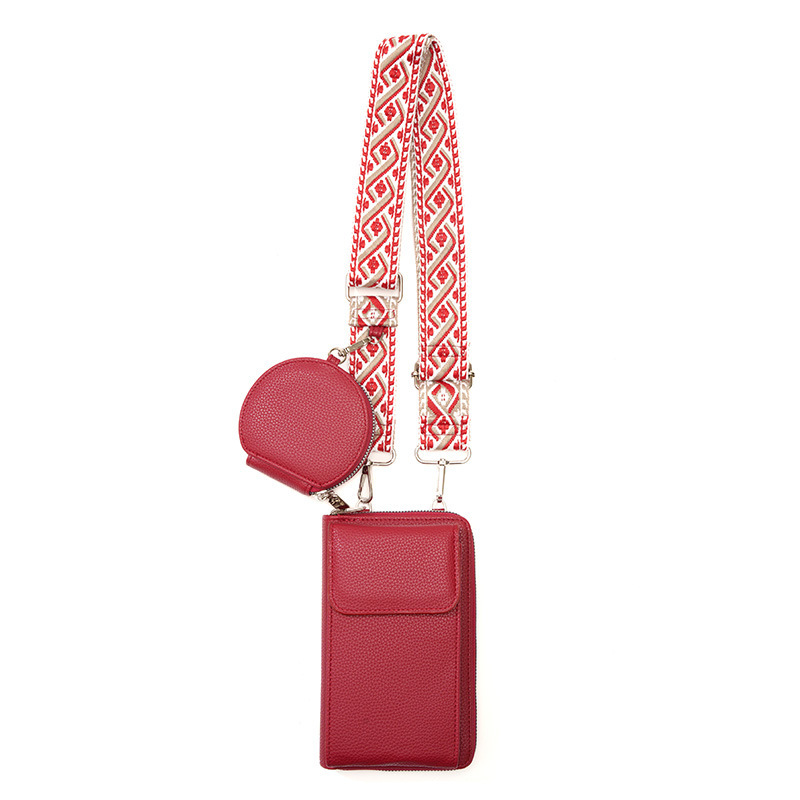 Red Women's Multi-Functional Crossbody Phone Bag with Detachable Coin Purse, PU Leather Shoulder Bag with Credit Card Slots, Stylish Minimalist Design for Daily Use - Image 1