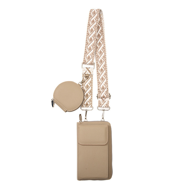 Apricot color Women's Multi-Functional Crossbody Phone Bag with Detachable Coin Purse, PU Leather Shoulder Bag with Credit Card Slots, Stylish Minimalist Design for Daily Use - Image 1