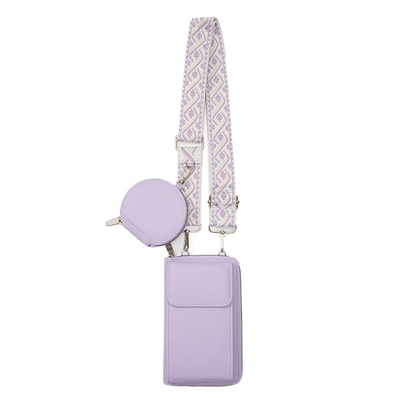 Purple Women's Multi-Functional Crossbody Phone Bag with Detachable Coin Purse, PU Leather Shoulder Bag with Credit Card Slots, Stylish Minimalist Design for Daily Use - Image 1