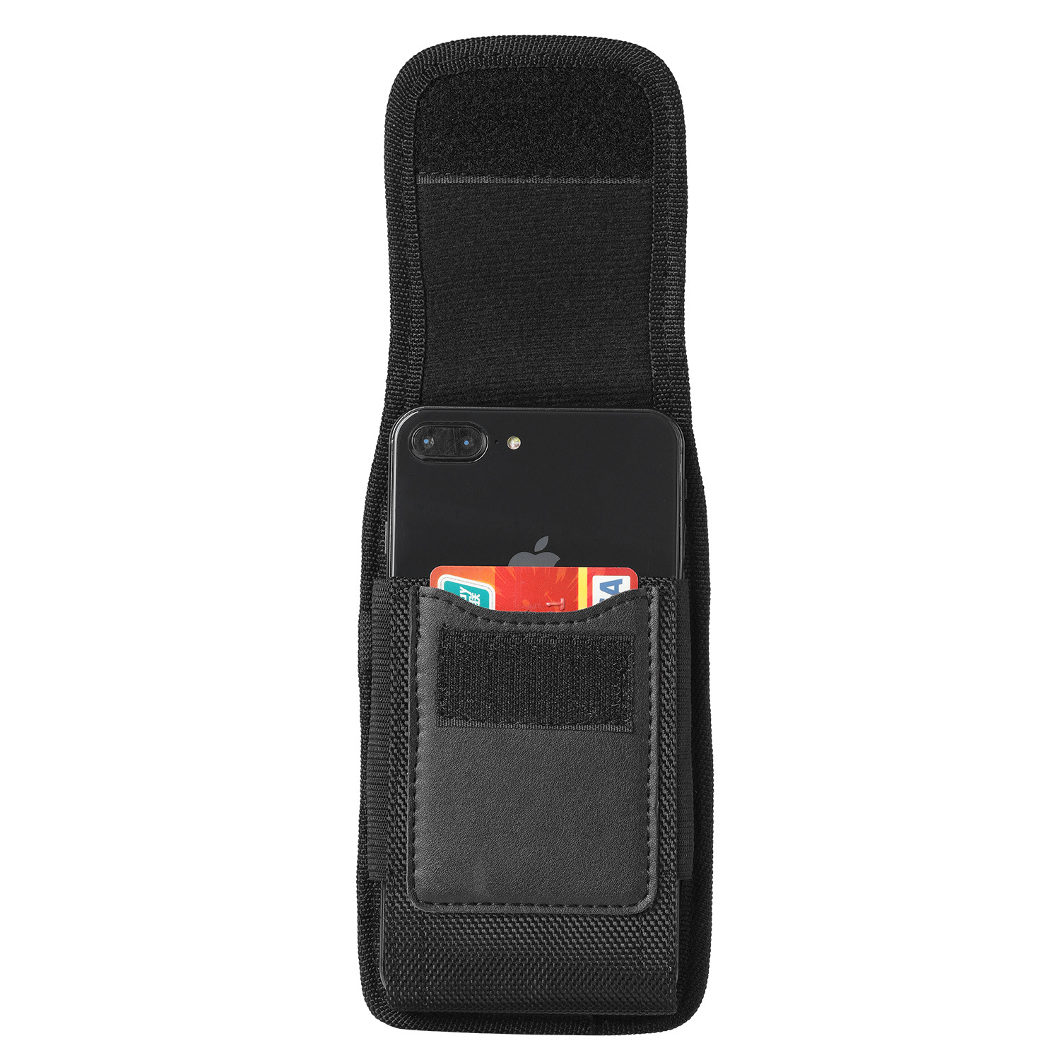 2-Pack Black Universal Heavy-Duty Nylon Belt Holster Pouch with Card Slot – Durable Oxford Cloth Waist Pack for iPhone 16 Pro Max & Android Phones – Vertical & Horizontal Carry Options (XL) - Image 6