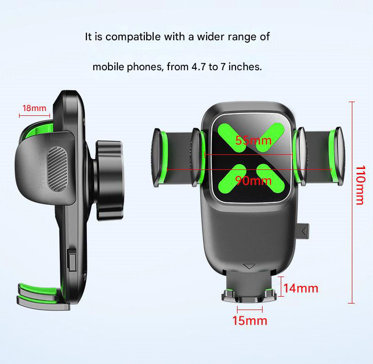 2-Pack Grey Universal Car Sun Visor Phone Mount with 360° Rotation, Adjustable Clamp for 4.7-7 Inch Phones, Hands-Free Navigation & Charging Support for Safe Driving - Image 5