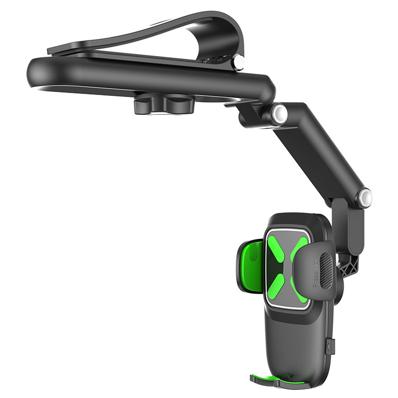 2-Pack Green Universal Car Sun Visor Phone Mount with 360° Rotation, Adjustable Clamp for 4.7-7 Inch Phones, Hands-Free Navigation & Charging Support for Safe Driving - Image 1