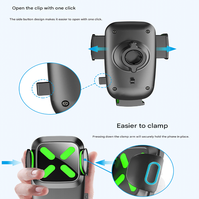 2-Pack Green Universal Car Sun Visor Phone Mount with 360° Rotation, Adjustable Clamp for 4.7-7 Inch Phones, Hands-Free Navigation & Charging Support for Safe Driving - Image 3
