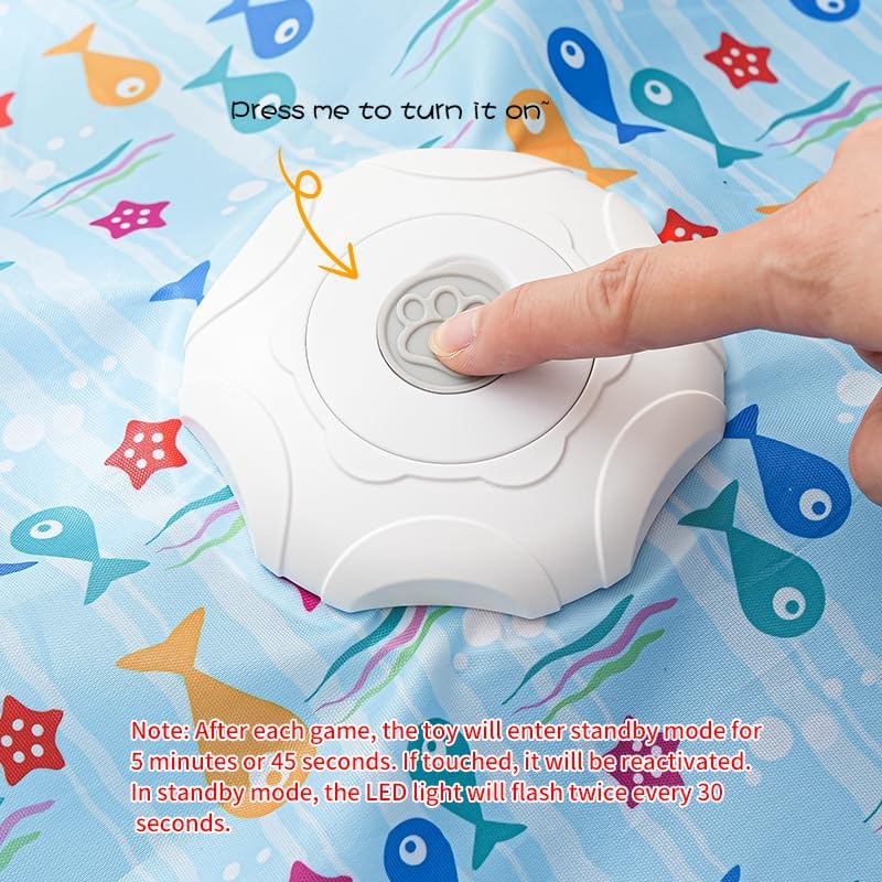 Automatic Cat Hunting Game Mat with 360° Teaser Wand, USB-C Rechargeable Interactive Pet Toy for Indoor Cats, Self-Entertainment Hide-and-Seek Play Mat, Durable Fabric & ABS Construction(Five-cent duck design) - Image 5
