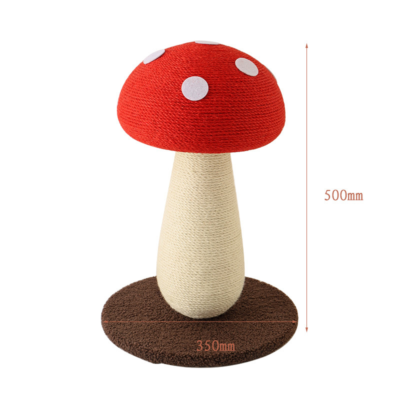 Red Mushroom Cat Tree with Sisal Scratching Post - Large Vertical Cat Climber, Durable Scratch-Resistant Design with Hanging Toys, Stylish Home Decor for Indoor Cats(500mm*350mm) - Image 1