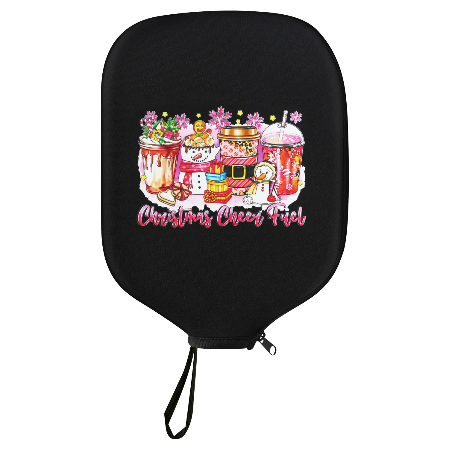 Black Neoprene Pickleball Paddle Cover Protective Case with Fun Graphic Design Durable Beach Tennis Racket Sleeve Bag for Table Tennis Paddles Shockproof Sports Equipment Storage(Style:2) - Image 1