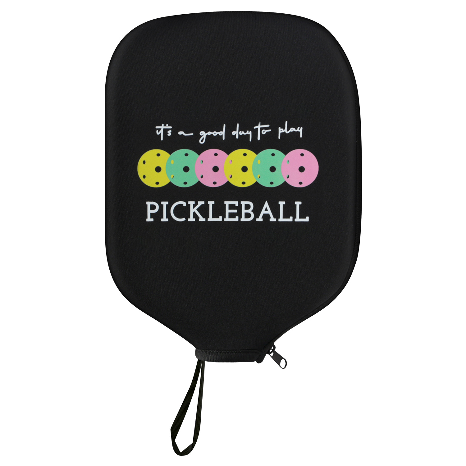 Black Neoprene Pickleball Paddle Cover Protective Case with Fun Graphic Design Durable Beach Tennis Racket Sleeve Bag for Table Tennis Paddles Shockproof Sports Equipment Storage(Style:4) - Image 1