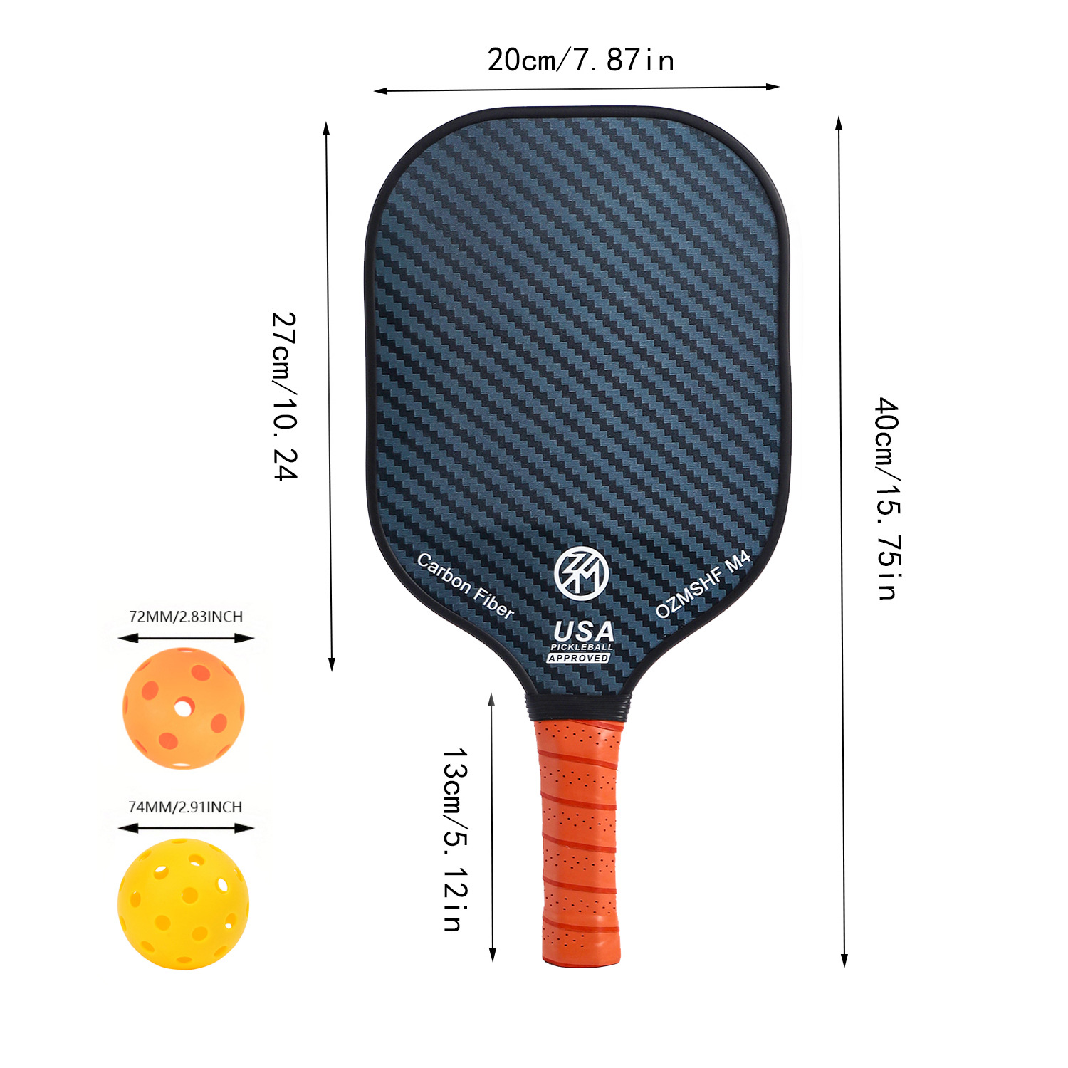 Professional Carbon Fiber Pickleball Paddle Set with Advanced Polymer Core - Includes Outdoor Balls & Portable Mesh Carry Bag(LT-601) - Image 4
