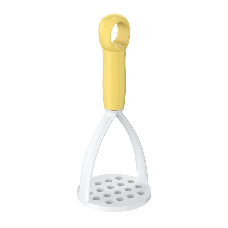 3-Pack Yellow Manual Potato Masher - Baby Food Maker & Vegetable Ricer with Reinforced Arch Design, Durable PP Kitchen Tool for Mashing Potatoes, Sweet Potatoes, and Fruits - Image 1