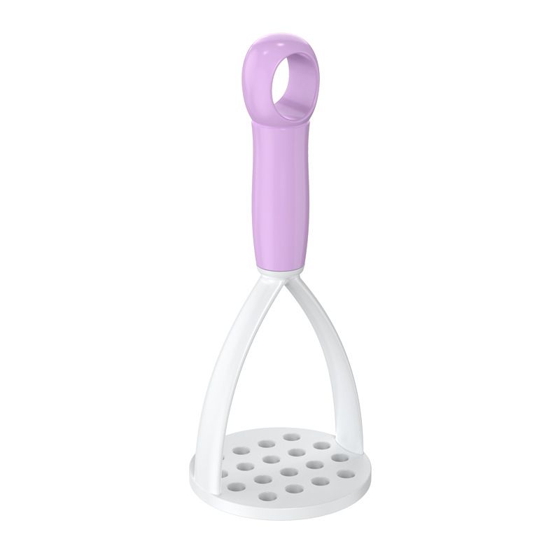 3-Pack Purple Manual Potato Masher - Baby Food Maker & Vegetable Ricer with Reinforced Arch Design, Durable PP Kitchen Tool for Mashing Potatoes, Sweet Potatoes, and Fruits - Image 1