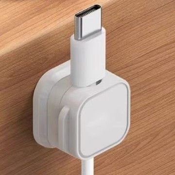 24 White Pack Magnetic Cable Organizer Clips for Desk and Car, Reusable Adhesive Cord Management Holder for Charging Cables, USB Wires, Headphones, HDMI, and Power Cords - Image 1
