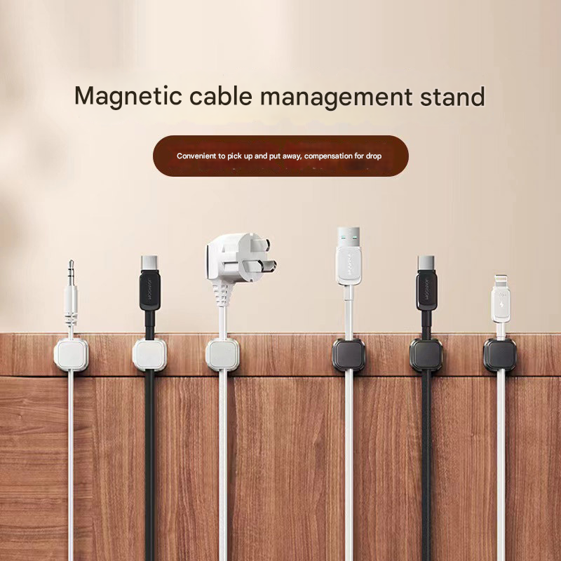 24 Pack Magnetic Cable Organizer Clips with 12 Black and 12 White Pieces, Reusable Adhesive Cord Management Holder for Desk and Car Charging Cables - Image 4