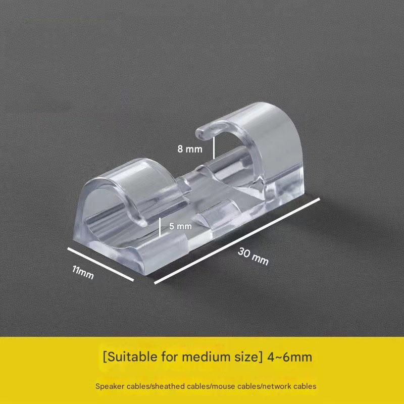 100 Pack Self-Adhesive Cable Clips Non-Marking Cord Management Holder for Desk and Car, Drill-Free Wire Fixer Solution for Local Workspaces(Medium size) - Image 1