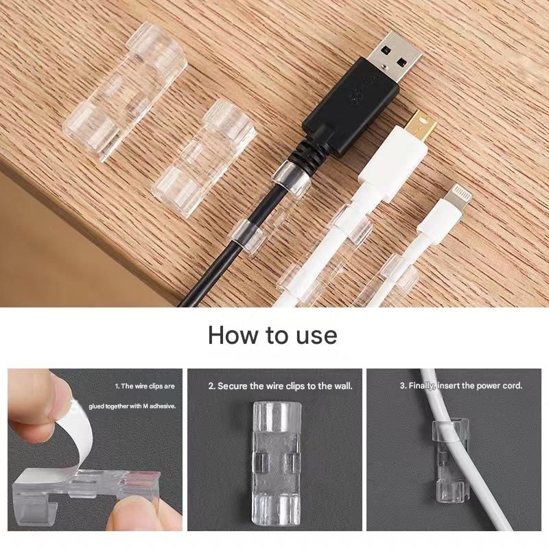 100 Pack Self-Adhesive Cable Clips Non-Marking Cord Management Holder for Desk and Car, Drill-Free Wire Fixer Solution for Local Workspaces(Large size) - Image 2