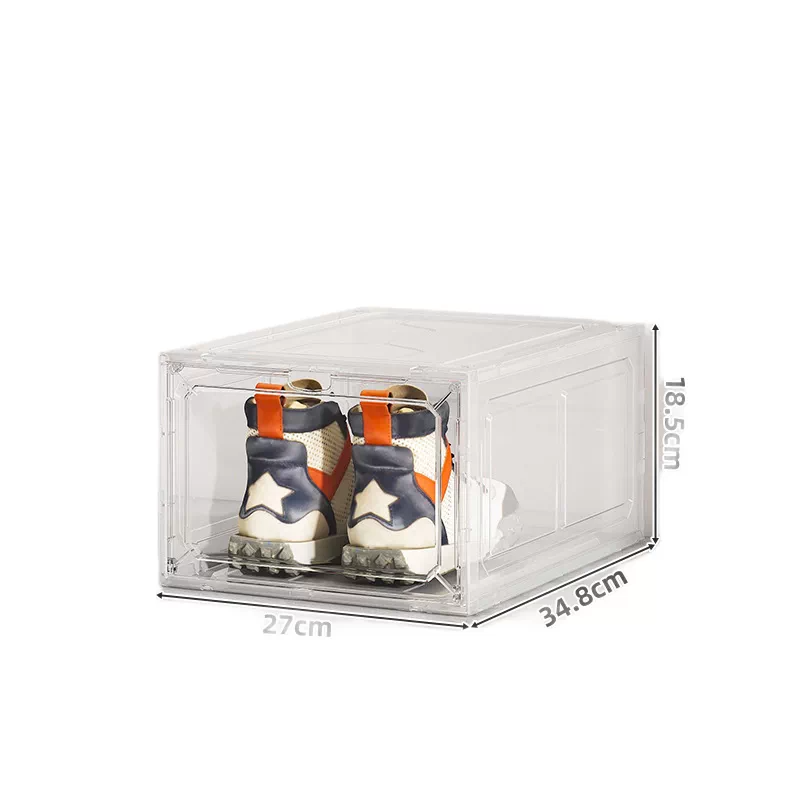Black Transparent Magnetic Shoe Box Stackable Dustproof Sneaker Storage Case for Basketball Shoes Clear Display Organizer for Local Home and Dormitory - Image 5