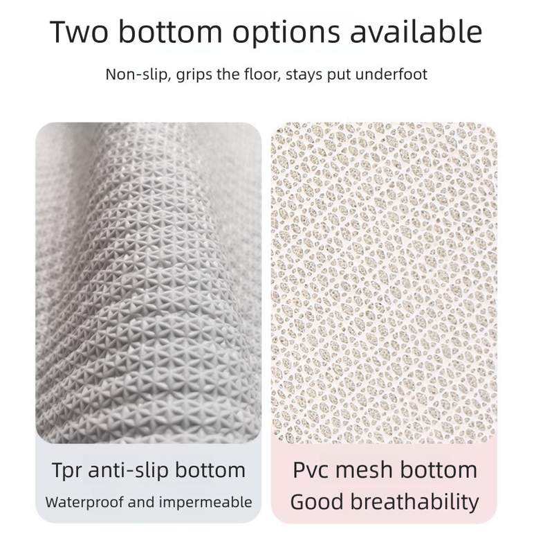 Light gray Thickened Chenille Bathroom Floor Mat 50x80cm Super Absorbent Non-Slip TPR Backing Rug for Shower Entrance and Washroom Soft Comfort for Local Households - Image 2