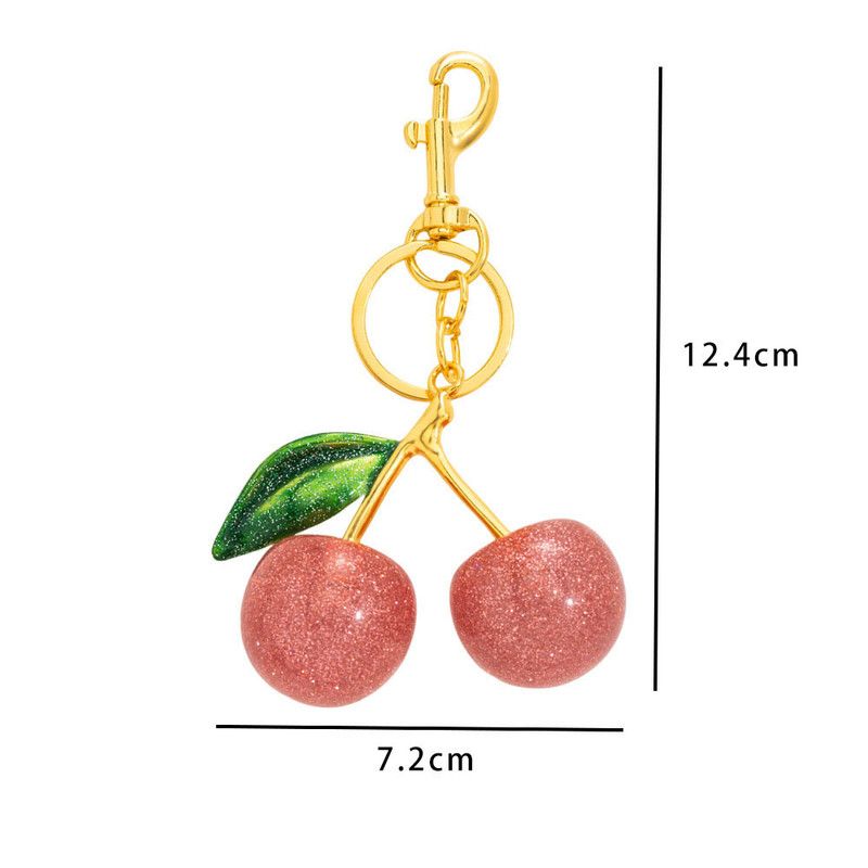Fashionable Cherry Keychain with Fruit Pendant for Handbags and Keys Stylish Accessory Solution for Local Trendsetters(A02) - Image 1