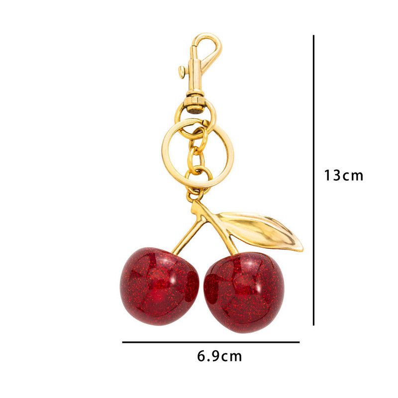 Fashionable Cherry Keychain with Fruit Pendant for Handbags and Keys Stylish Accessory Solution for Local Trendsetters(A03) - Image 1