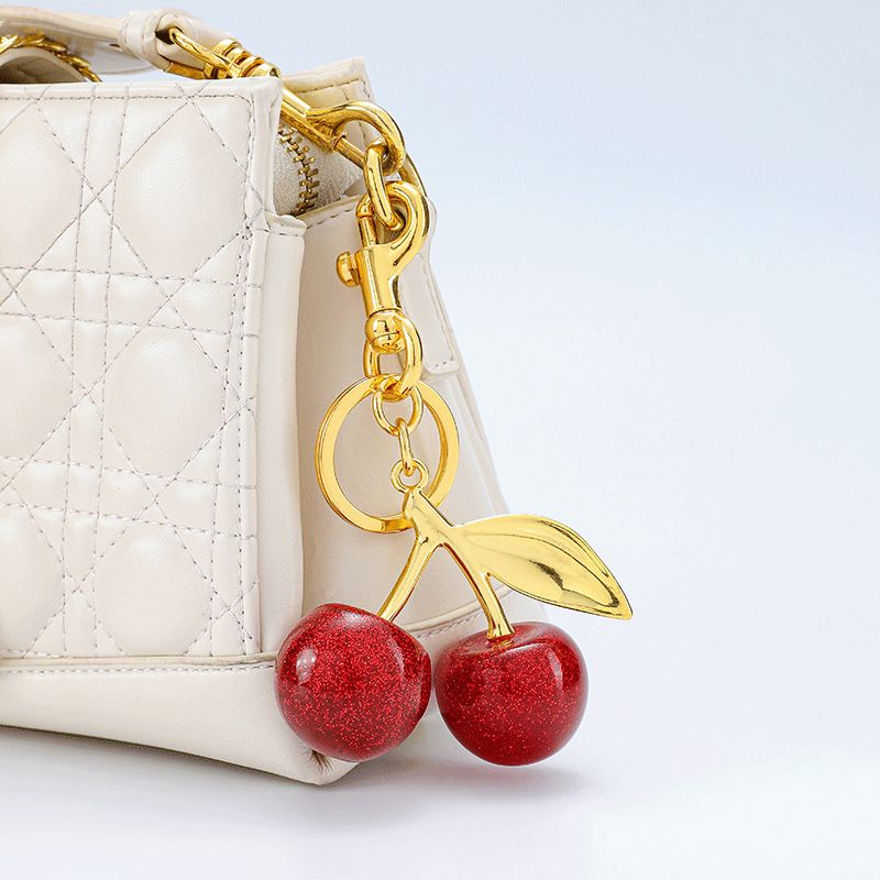 Fashionable Cherry Keychain with Fruit Pendant for Handbags and Keys Stylish Accessory Solution for Local Trendsetters(A04) - Image 2