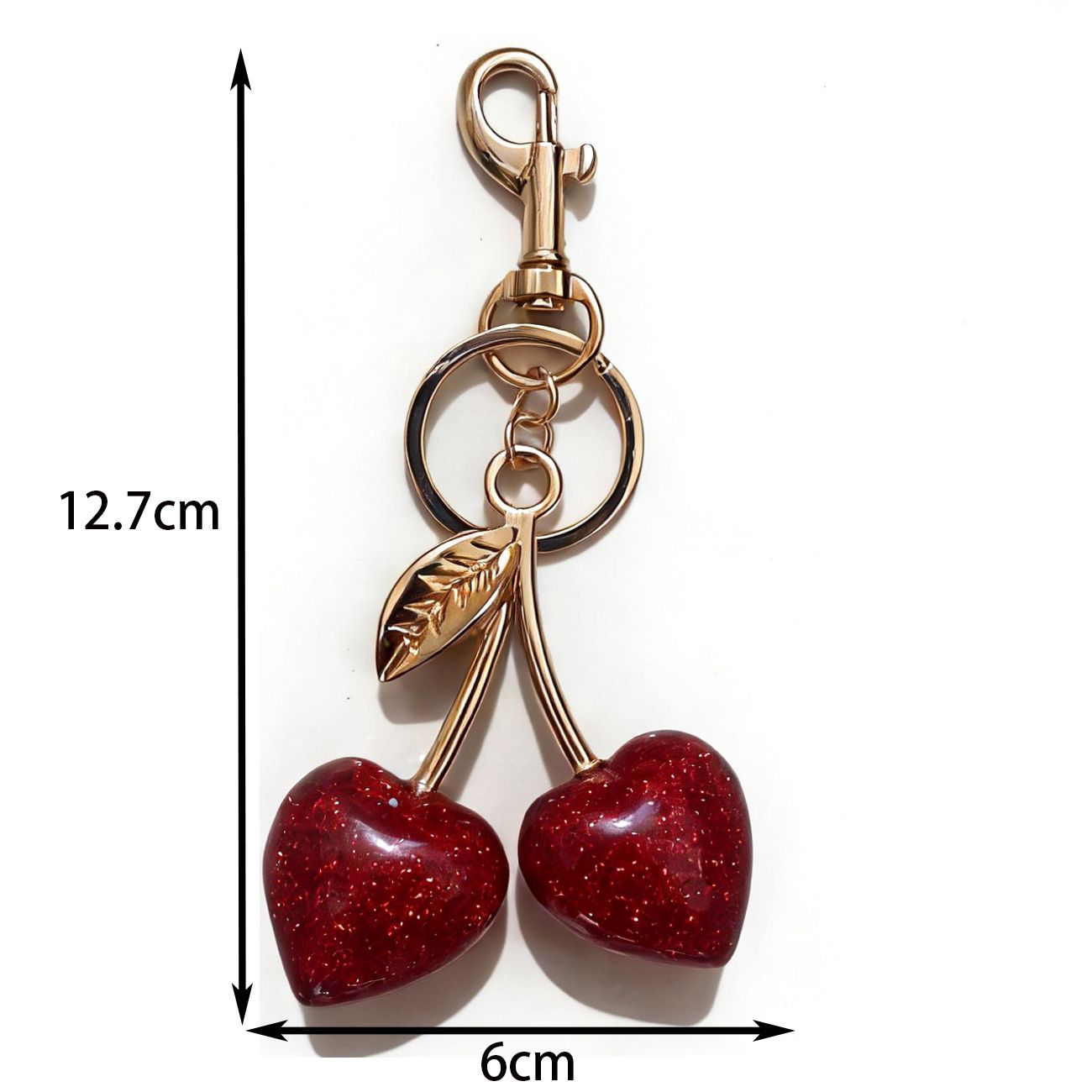 Fashionable Fashionable Cherry Keychain with Fruit Pendant for Handbags and Keys Stylish Accessory Solution for Local Trendsetters Cherry Keychain with Fruit Pendant for Handbags and Keys Stylish Accessory Solution for Local Trendsetters(Cherries of Love) - Image 1